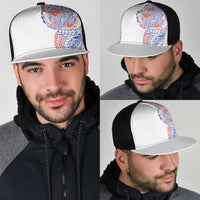 Hawaiian Traditional Tattoos Mesh Trucker Cap Kakau Tribal Tropical Plants Motif Hawaii Flag Color Inspired LT03 - Polynesian Pride