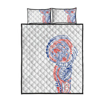 Hawaiian Traditional Tattoos Quilt Bed Set Kakau Tribal Tropical Plant Motif Hawaii Flag Color Inspired LT03 - Polynesian Pride