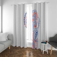 Hawaiian Traditional Tattoos Window Curtain Kakau Tribal Tropical Plant Motif Hawaii Flag Color Inspired LT03 With Grommets Multicolor - Polynesian Pride
