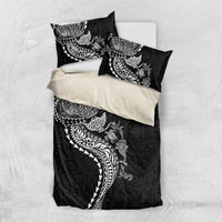 Hawaiian Kakau Tribal Sea Animals Tattoos Bedding Set Black Color