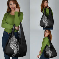 Hawaiian Kakau Tribal Sea Animals Tattoos Grocery Bag Black Color