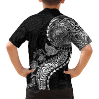 Hawaiian Kakau Tribal Sea Animals Tattoos Hawaiian Shirt Black Color