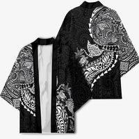 Hawaiian Kakau Tribal Sea Animals Tattoos Kimono Black Color