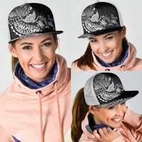 Hawaiian Kakau Tribal Sea Animals Tattoos Mesh Trucker Cap Black Color