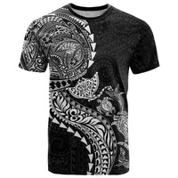 Hawaiian Kakau Tribal Sea Animals Tattoos T Shirt Black Color