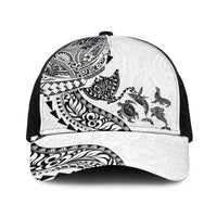 Hawaiian Kakau Tribal Sea Animals Tattoos Baseball Net Cap White Color