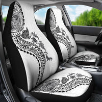 Hawaiian Kakau Tribal Sea Animals Tattoos Car Seat Cover White Color
