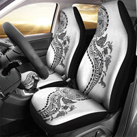 Hawaiian Kakau Tribal Sea Animals Tattoos Car Seat Cover White Color
