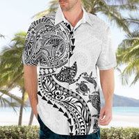 Hawaiian Kakau Tribal Sea Animals Tattoos Hawaiian Shirt White Color