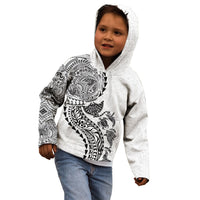 Hawaiian Kakau Tribal Sea Animals Tattoos Kid Hoodie White Color