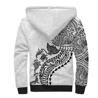 Hawaiian Kakau Tribal Sea Animals Tattoos Sherpa Hoodie White Color LT03 - Polynesian Pride