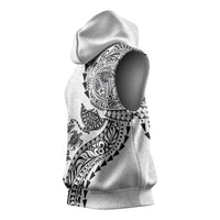 Hawaiian Kakau Tribal Sea Animals Tattoos Sleeveless Hoodie White Color LT03 - Polynesian Pride