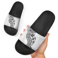 Hawaiian Kakau Tribal Sea Animals Tattoos Slide Sandals White Color LT03 - Polynesian Pride