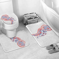 Hawaiian Kakau Tribal Sea Animals Tattoos Bathroom Set Hawaii Flag Color Inspired