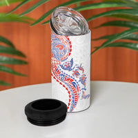 Hawaiian Kakau Tribal Sea Animals Tattoos 4 in 1 Can Cooler Tumbler Hawaii Flag Color Inspired LT03 - Polynesian Pride