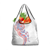 Hawaiian Kakau Tribal Sea Animals Tattoos Grocery Bag Hawaii Flag Color Inspired
