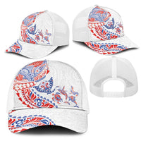 Hawaiian Kakau Tribal Sea Animals Tattoos Mesh Trucker Cap Hawaii Flag Color Inspired