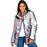 Hawaiian Kakau Tribal Sea Animals Tattoos Padded Jacket Hawaii Flag Color Inspired