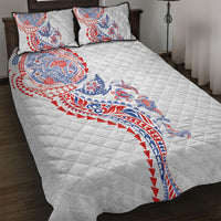 Hawaiian Kakau Tribal Sea Animals Tattoos Quilt Bed Set Hawaii Flag Color Inspired