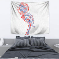 Hawaiian Kakau Tribal Sea Animals Tattoos Tapestry Hawaii Flag Color Inspired