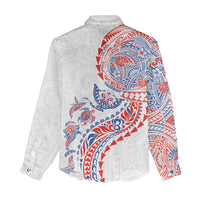 Hawaiian Kakau Tribal Sea Animals Tattoos Women Casual Shirt Hawaii Flag Color Inspired LT03 - Polynesian Pride
