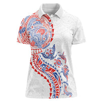Hawaiian Kakau Tribal Sea Animals Tattoos Women Polo Shirt Hawaii Flag Color Inspired LT03 Female Multicolor - Polynesian Pride