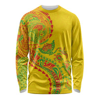 Hawaiian Kakau Tribal Sea Animals Tattoos Long Sleeve Shirt Kanaka Maoli Flag Color Inspired LT03 Unisex Multicolor - Polynesian Pride