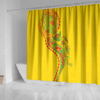 Hawaiian Kakau Tribal Sea Animals Tattoos Shower Curtain Kanaka Maoli Flag Color Inspired LT03 - Polynesian Pride