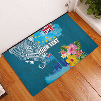 Personalised Tuvalu Independence Day Rubber Doormat Tuvaluan Tribal Flag Style