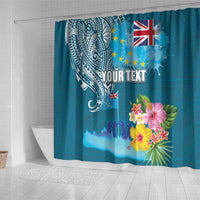 Personalised Tuvalu Independence Day Shower Curtain Tuvaluan Tribal Flag Style