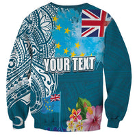 Personalised Tuvalu Independence Day Sweatshirt Tuvaluan Tribal Flag Style