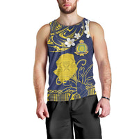 Niue Independence Day Men Tank Top Hiapo Pattern Fiti Pua and Uga