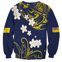 Niue Independence Day Sweatshirt Hiapo Pattern Fiti Pua and Uga