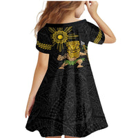 Hawaii and Philippines Together Family Matching Mermaid Dress and Hawaiian Shirt Warrior Tiki Mask and Filipino Sun Polynesian Style