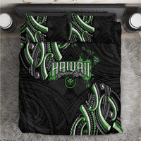 Traditional Art Hawaiian Kakau Tattoos Bedding Set Green Color - Polynesian Pride