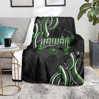 Traditional Art Hawaiian Kakau Tattoos Blanket Green Color - Polynesian Pride