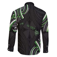 Traditional Art Hawaiian Kakau Tattoos Family Matching Puletasi and Hawaiian Shirt Green Color - Polynesian Pride