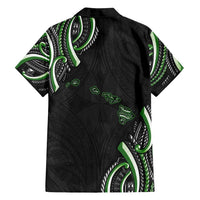 Traditional Art Hawaiian Kakau Tattoos Family Matching Summer Maxi Dress and Hawaiian Shirt Green Color LT03 - Polynesian Pride