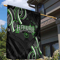 Traditional Art Hawaiian Kakau Tattoos Garden Flag Green Color - Polynesian Pride