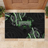 Traditional Art Hawaiian Kakau Tattoos Rubber Doormat Green Color - Polynesian Pride
