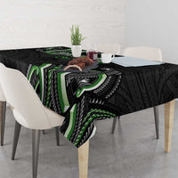 Traditional Art Hawaiian Kakau Tattoos Tablecloth Green Color - Polynesian Pride