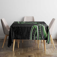 Traditional Art Hawaiian Kakau Tattoos Tablecloth Green Color - Polynesian Pride