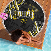 Traditional Art Hawaiian Kakau Tattoos Beach Blanket Yellow Color - Polynesian Pride