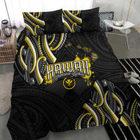 Traditional Art Hawaiian Kakau Tattoos Bedding Set Yellow Color - Polynesian Pride