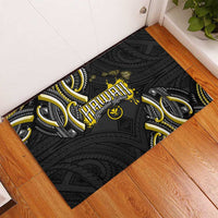 Traditional Art Hawaiian Kakau Tattoos Rubber Doormat Yellow Color - Polynesian Pride