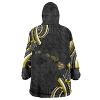 Traditional Art Hawaiian Kakau Tattoos Wearable Blanket Hoodie Yellow Color - Polynesian Pride