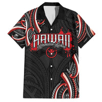 Traditional Art Hawaiian Kakau Tattoos Family Matching Puletasi and Hawaiian Shirt Red Color - Polynesian Pride