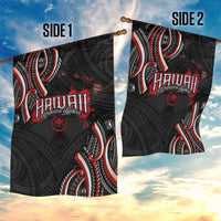 Traditional Art Hawaiian Kakau Tattoos Garden Flag Red Color - Polynesian Pride