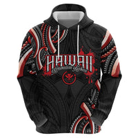Traditional Art Hawaiian Kakau Tattoos Hoodie Red Color - Polynesian Pride