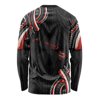 Traditional Art Hawaiian Kakau Tattoos Long Sleeve Shirt Red Color - Polynesian Pride
